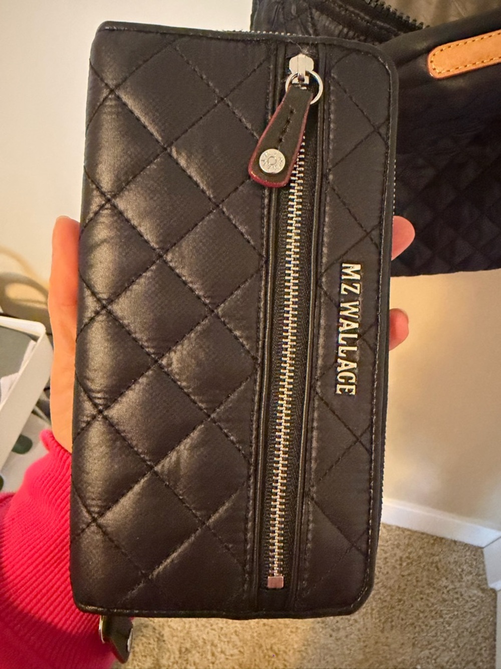 MZ Wallace Small Metro Tote Deluxe – Black Quilted Crossbody + Wallet – Like New - Picture 7 of 11